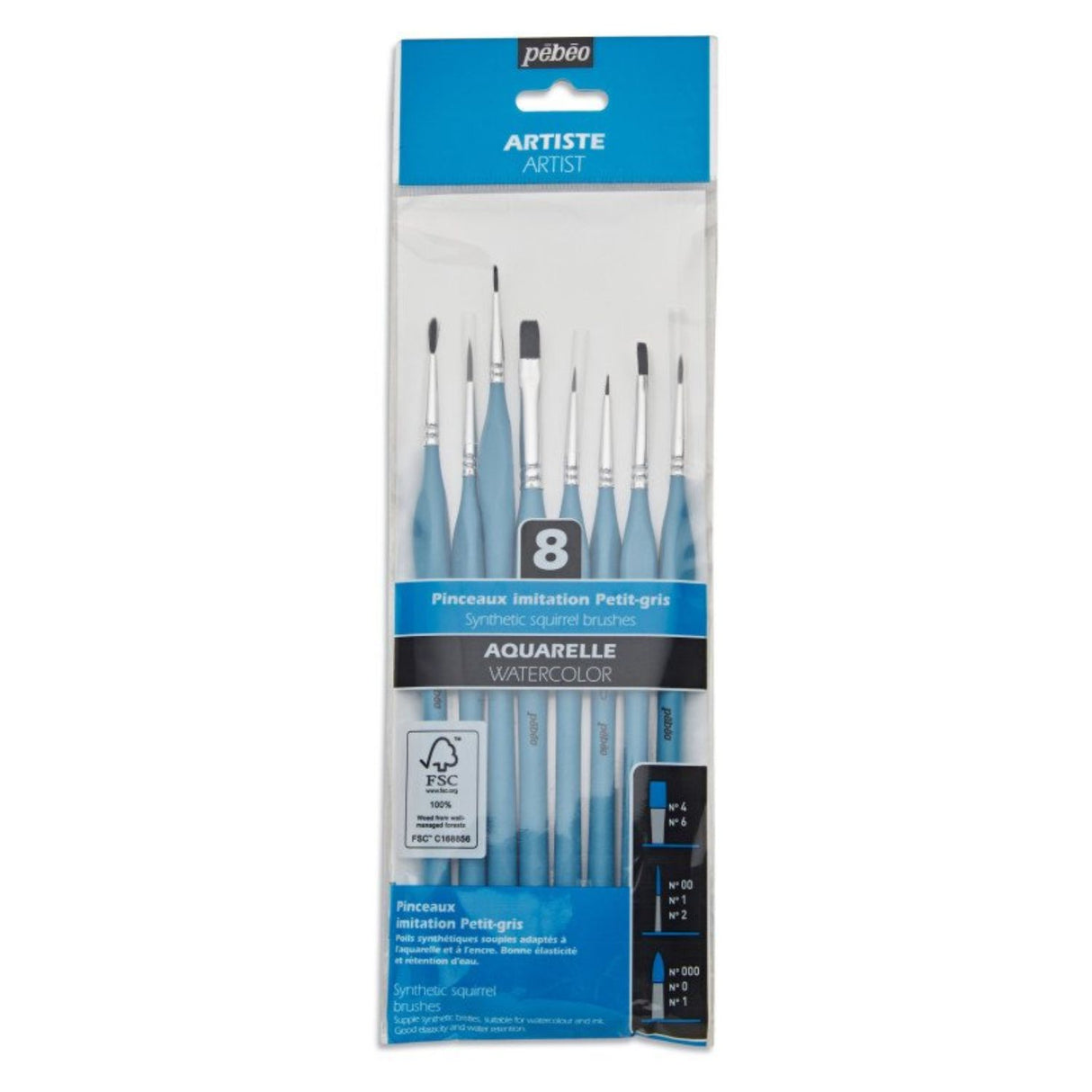 Pebeo Aquarelle - Set 8 Pinceles para Acuarela