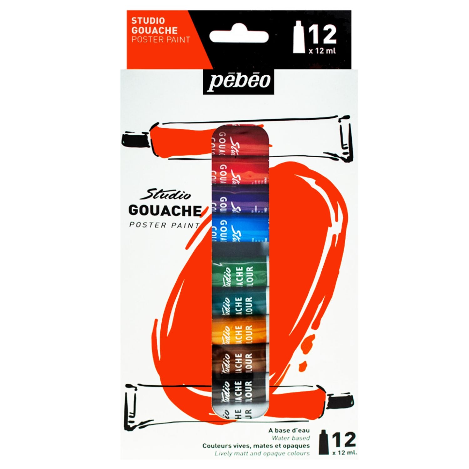 Pebeo Gouache Studio Primärset – 5 X 100 Ml, Grundfarben Für Künstler