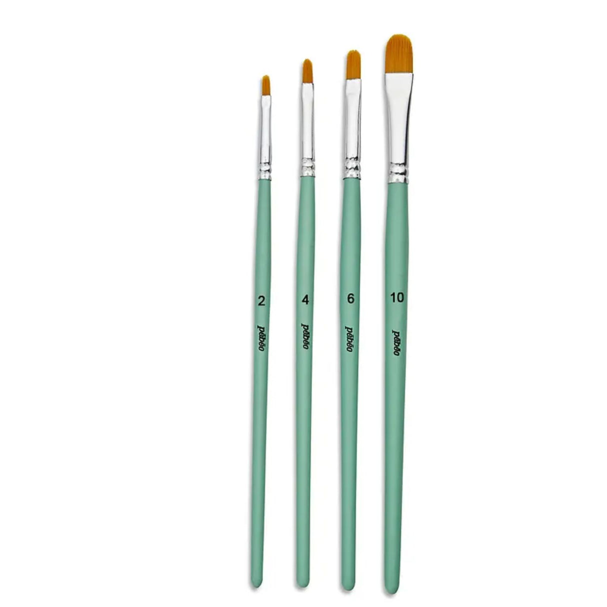 Pebeo - Set 4 Pinceles Acrílico Fluido  Avellanados (Filbert)