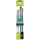 Pebeo - Set 4 Pinceles Acrílico Fluido  Avellanados (Filbert)