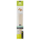 Pebeo - Set 5 Pinceles Acrílico y Óleo Largos Taklon Dorado
