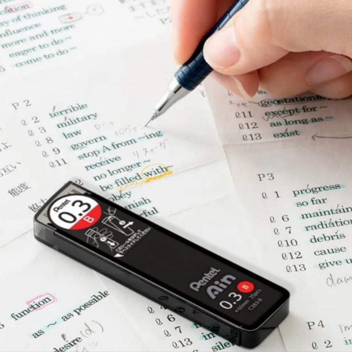 Pentel - Pack 15 Minas para Portaminas Ain Stein 0,3 mm