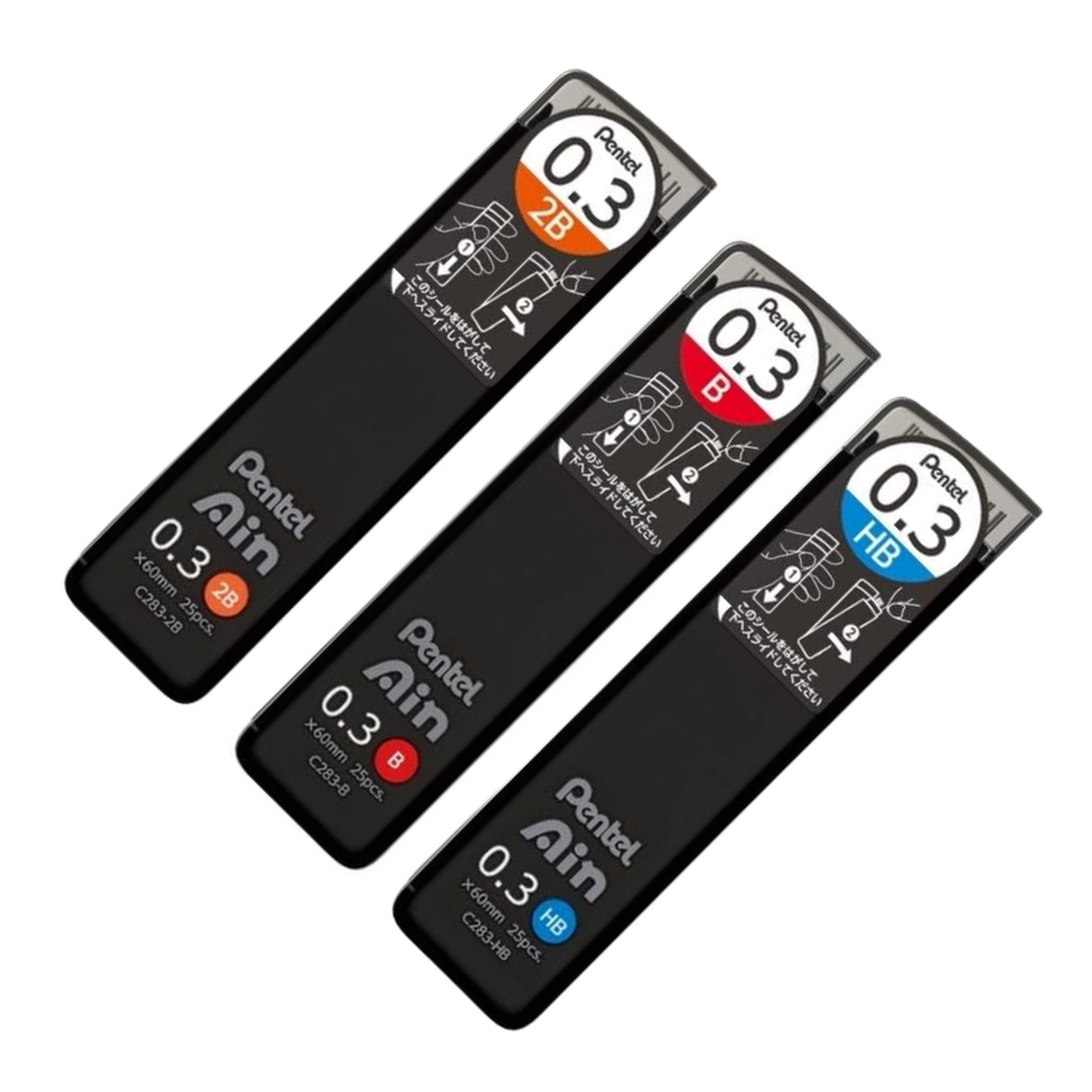 Pentel - Pack 15 Minas para Portaminas Ain Stein 0,3 mm