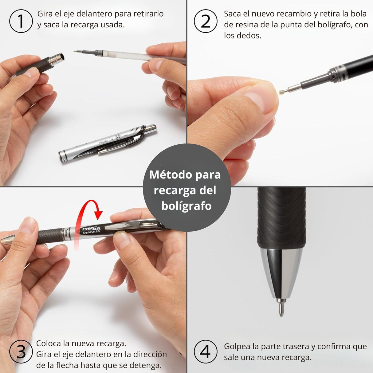 Pentel - Repuesto Lápiz Gel Energel S Needle Tip 0,5 mm