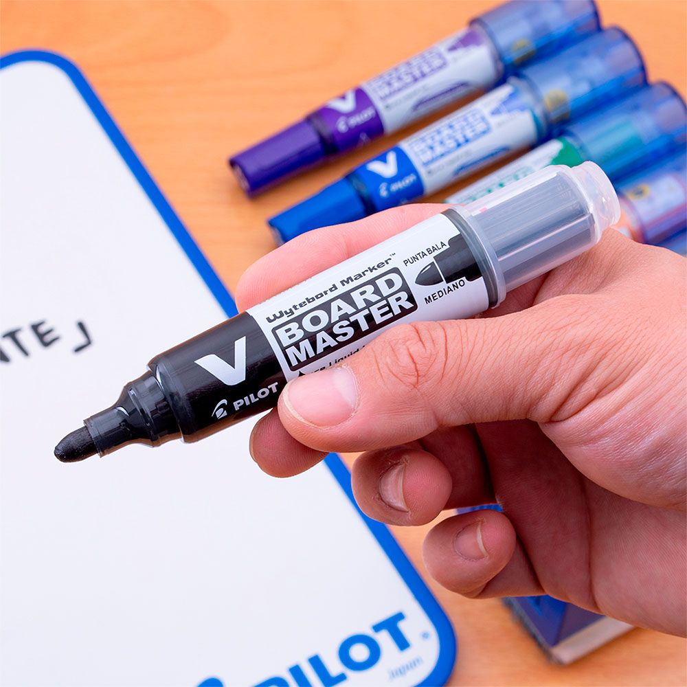 Pilot V-Board Master - 12 Ricariche Per Pennarello Lavagna Bianca, Colore Arancione, Inchiostro Cancellabile