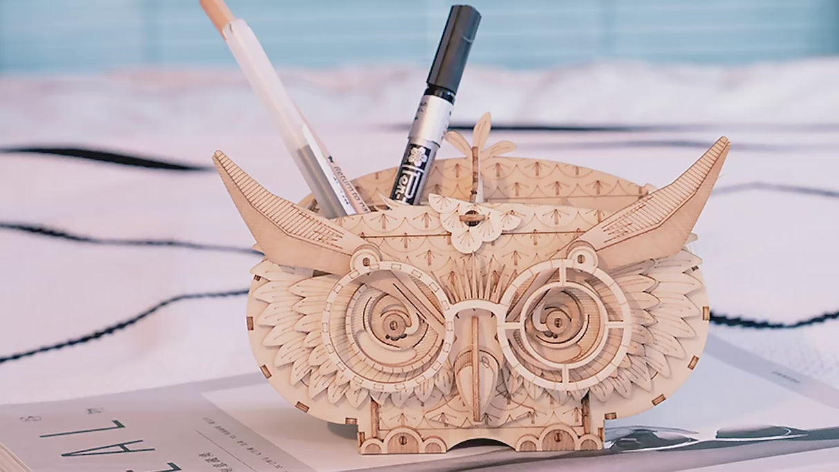 Rolife - Puzzle 3D Owl Storage Box Porta Lápiz