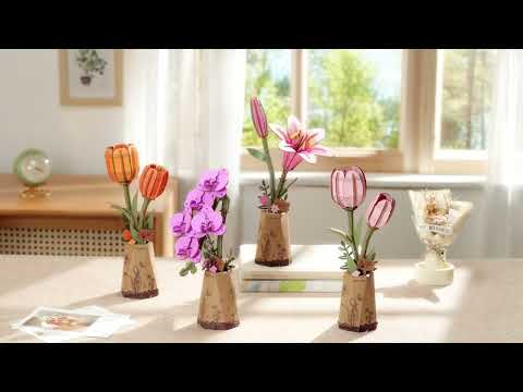 Rowood Wooden Bloom Craft - Miniatura Armable Flor Pink Tulip