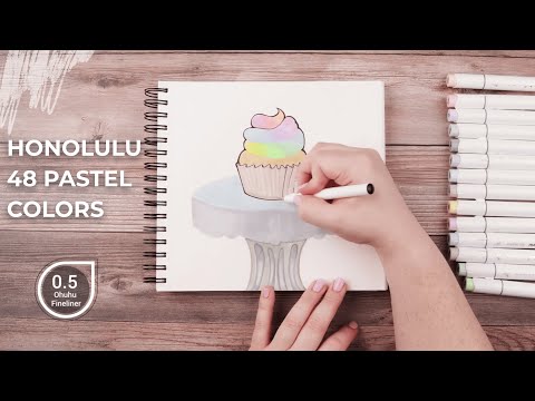 Ohuhu - Set 48 Marcadores al Alcohol Honolulu A Doble Punta Pastel