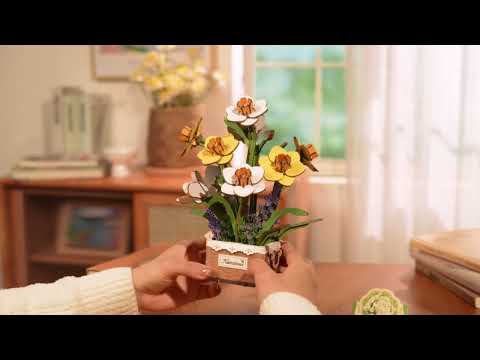Rowood Wooden Bloom Craft - Miniatura Armable Flor Narcissus