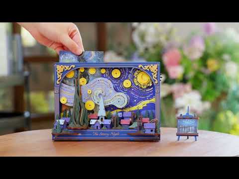 Rowood Artistic 3D Painting - Miniatura Armable Flor The Starry Night