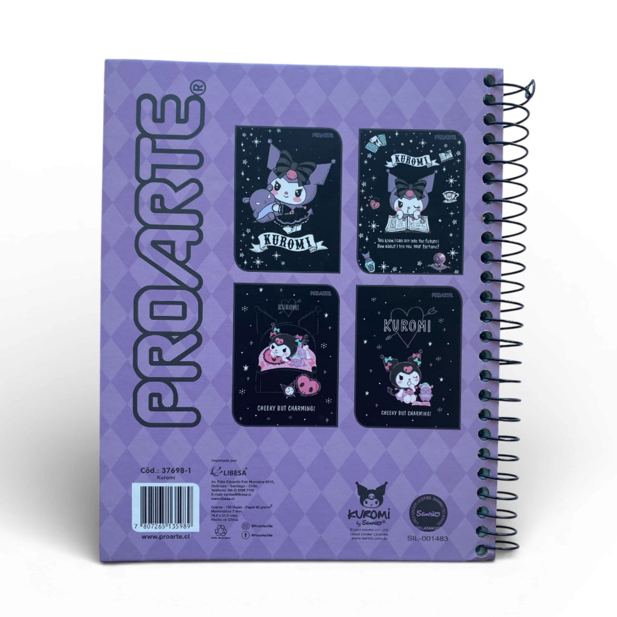 Proarte - Cuaderno Kuromi 16,2 x 21,5 cm 150 h 7 mm
