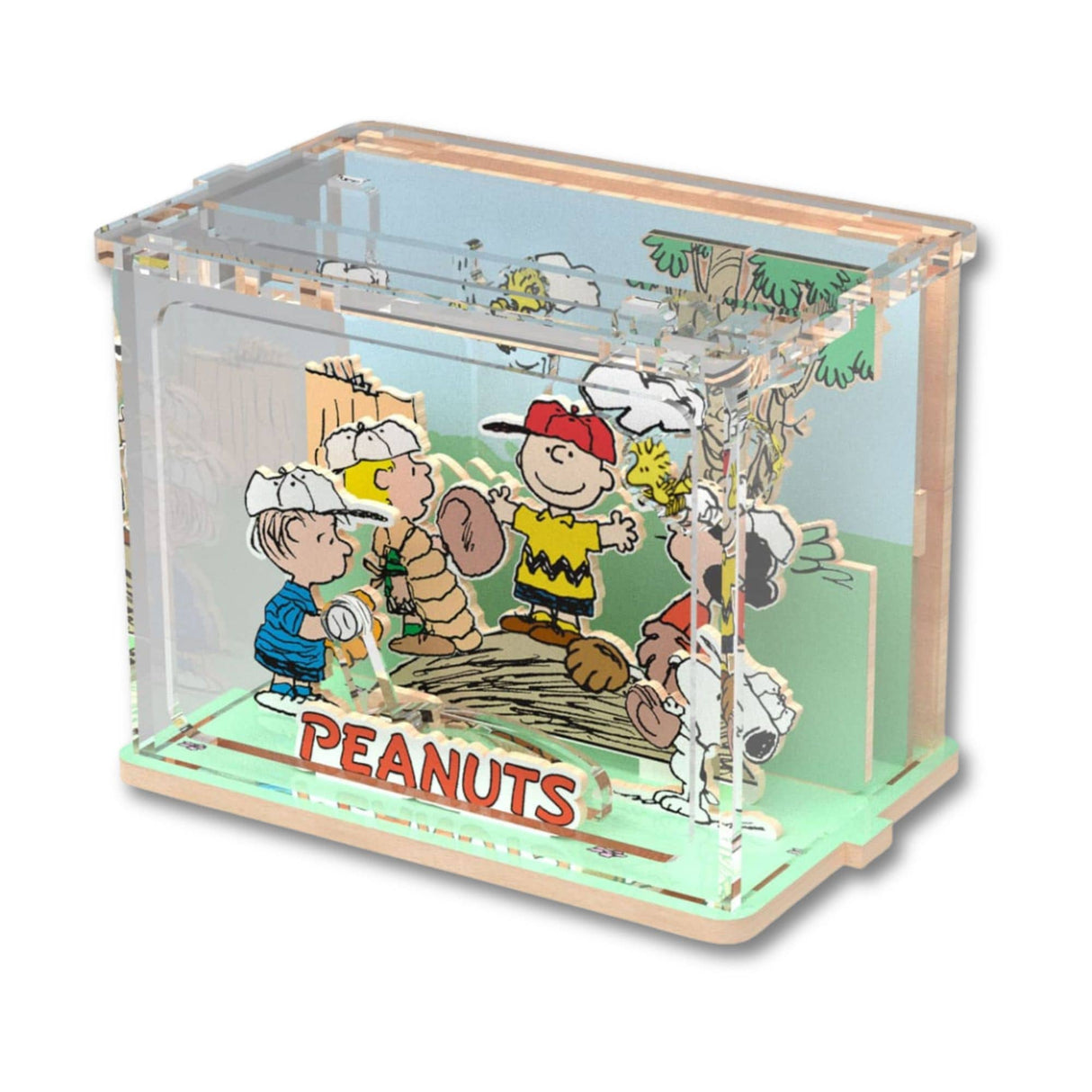 Puremind - Casa Miniatura Snoopy Baseball Time Wooden Mini Scene