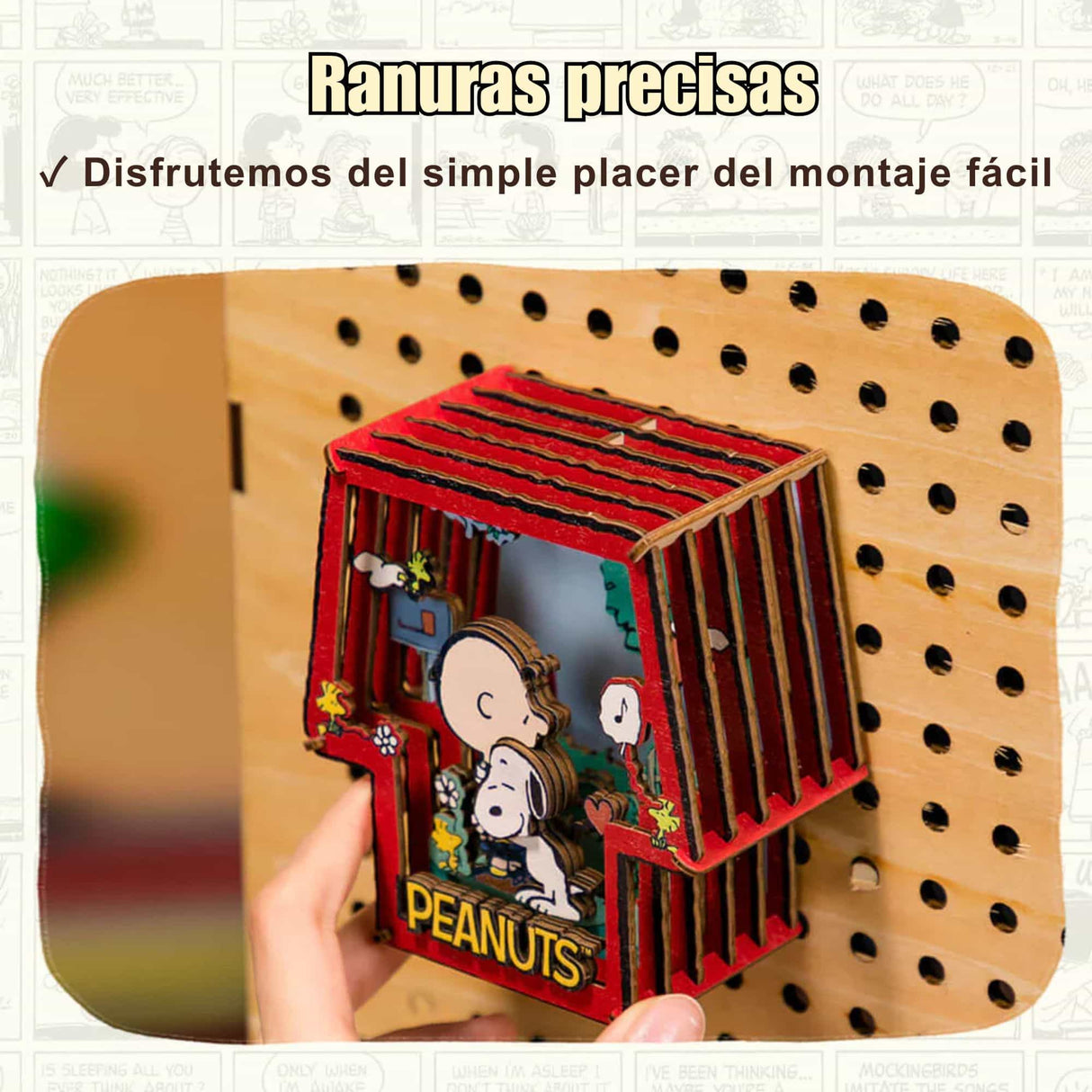 Puremind - Casa Miniatura Snoopy Healing Hug Wooden Theater