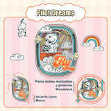 Puremind - Imán Snoopy Pilot Dreams Wooden Magnet