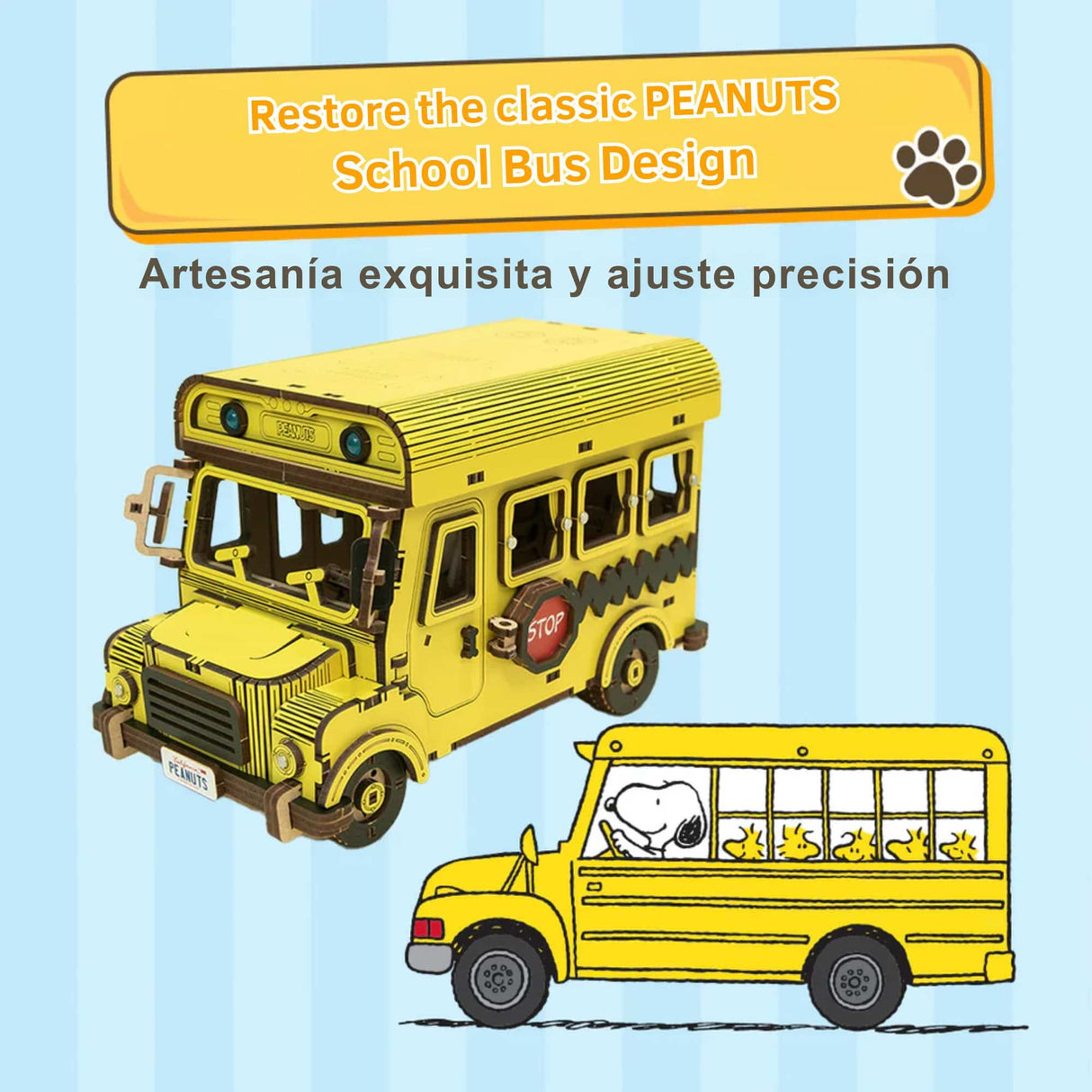 Puremind - Puzzle 3D Snoopy School Bus