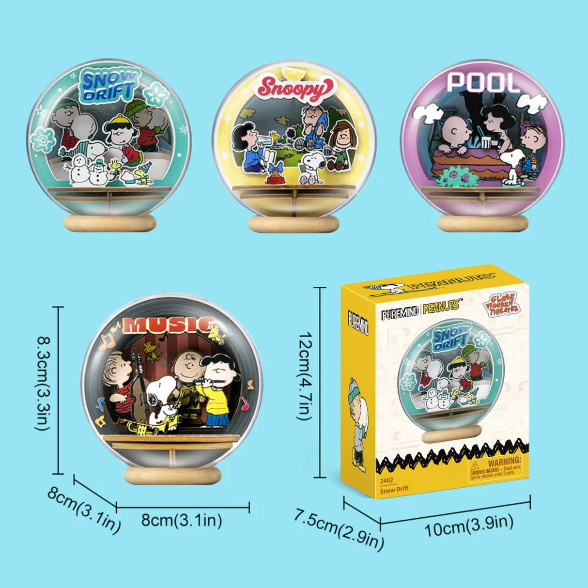 Puremind - Puzzle 3D Snoopy Snowman Season Crystal Ball