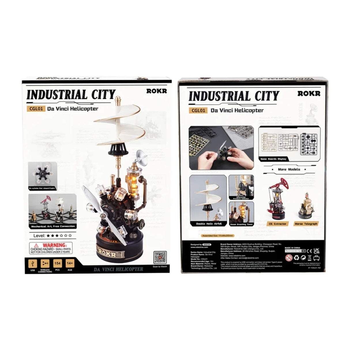 Rokr Industrial City Series - Puzzle 3D Da Vinci Helicopter