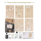 Rokr Mechanical Gears - Puzzle 3D Owl Clock Reloj Búho
