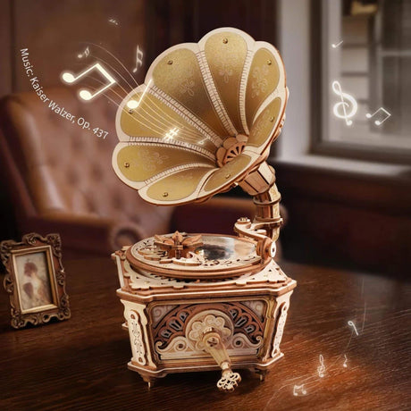 Rokr Mechanical Music Box - Puzzle 3D Diva Gramophone