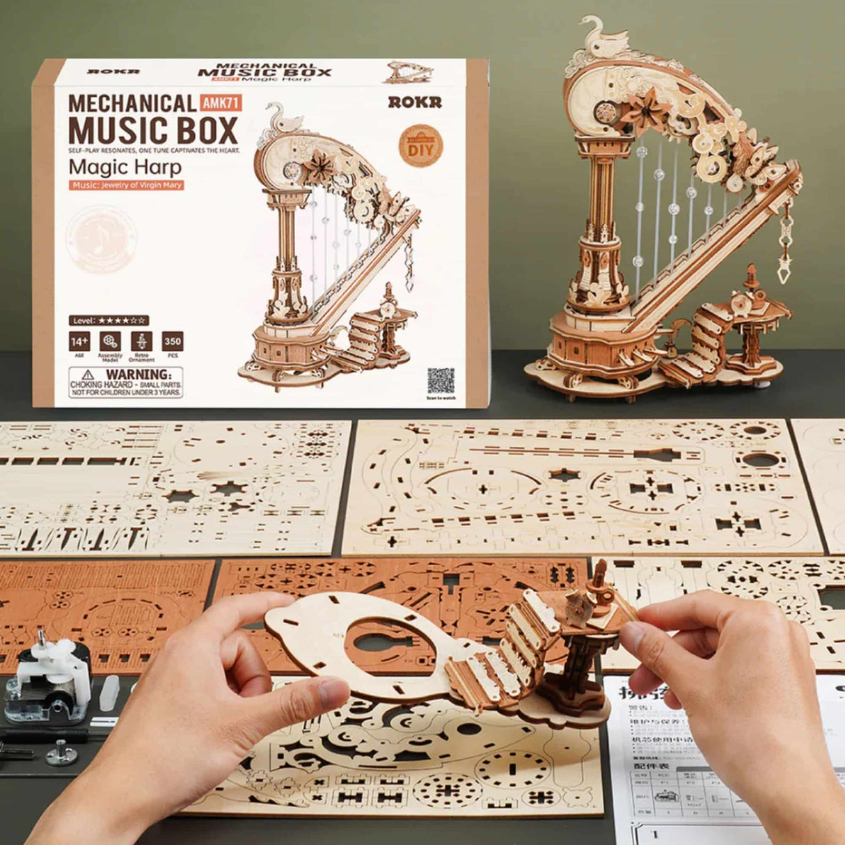 Rokr Mechanical Music Box - Puzzle 3D Magic Harp
