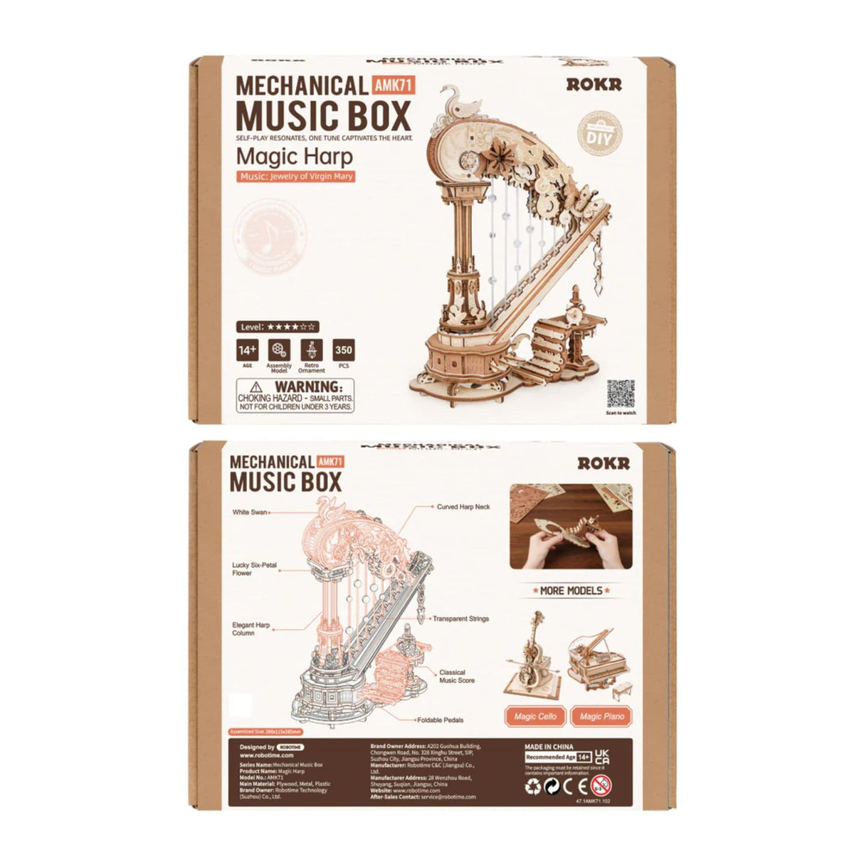 Rokr Mechanical Music Box - Puzzle 3D Magic Harp