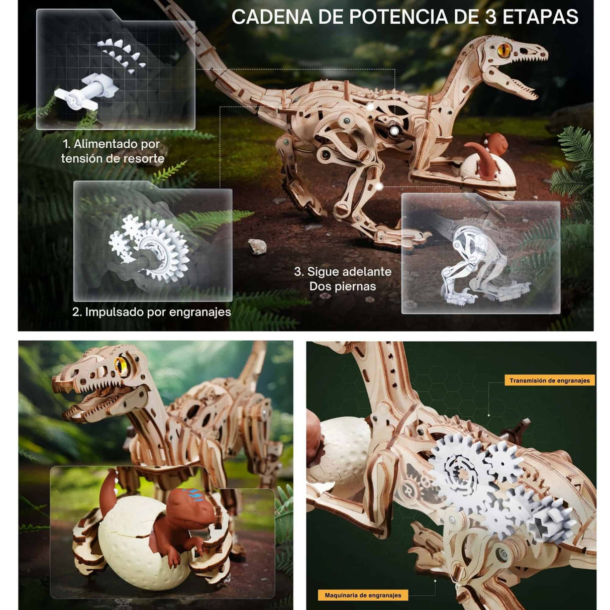 Rokr Prehistoric Planet - Puzzle 3D Velociraptor