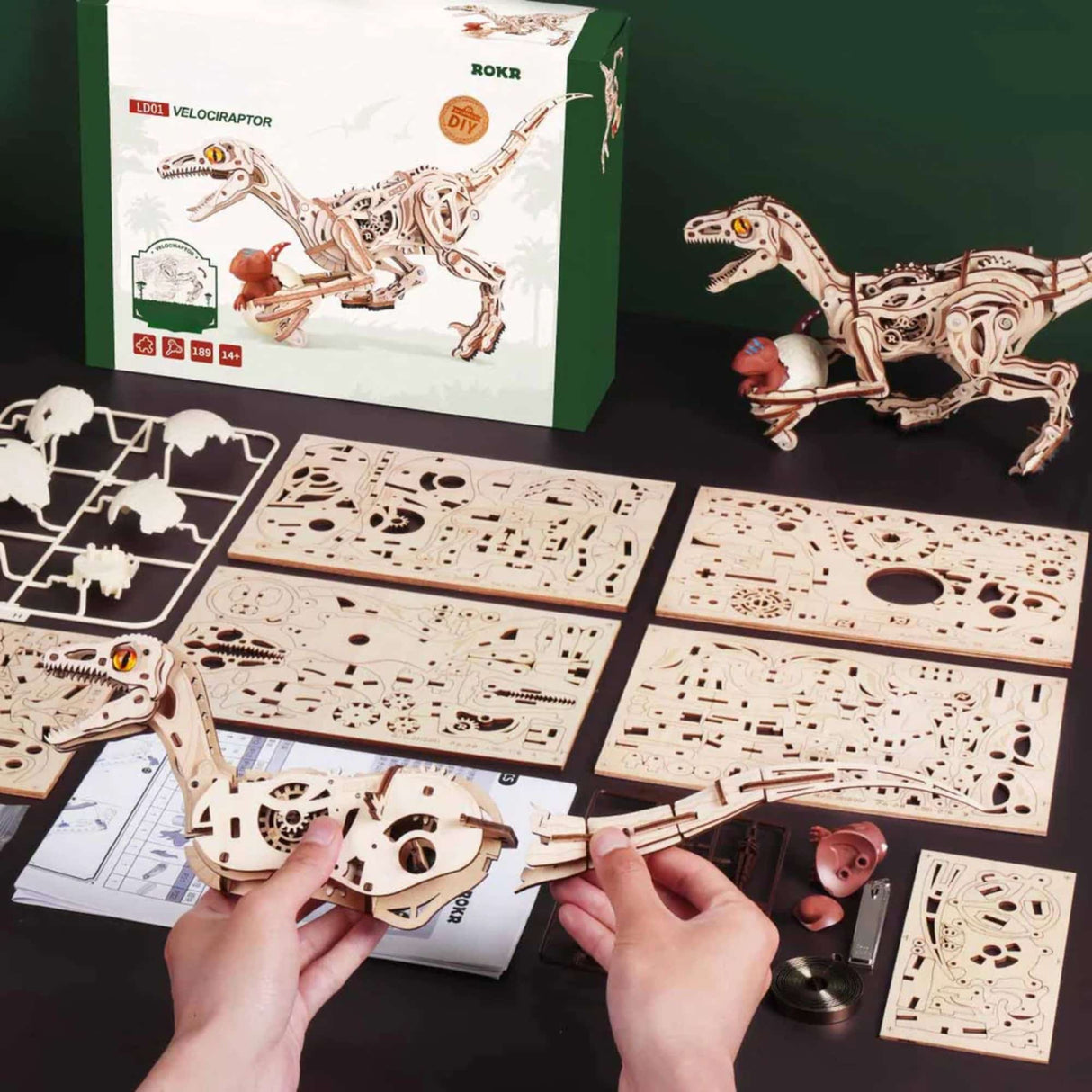 Rokr Prehistoric Planet - Puzzle 3D Velociraptor