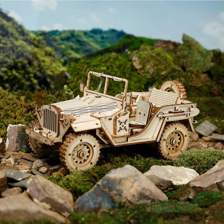 Rokr Scale Model Vehicle - Puzzle 3D Jeep Militar Army Field Car