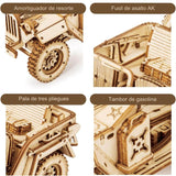 Rokr Scale Model Vehicle - Puzzle 3D Jeep Militar Army Field Car