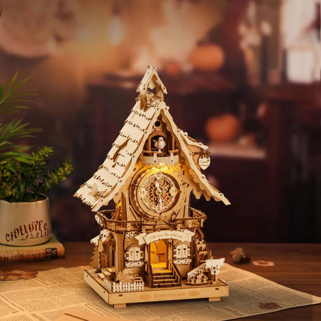 Rokr Time Art - Puzzle 3D Cuckoo Clock Reloj Cucú Color Madera