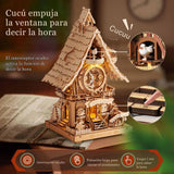 Rokr Time Art - Puzzle 3D Cuckoo Clock Reloj Cucú Color Madera