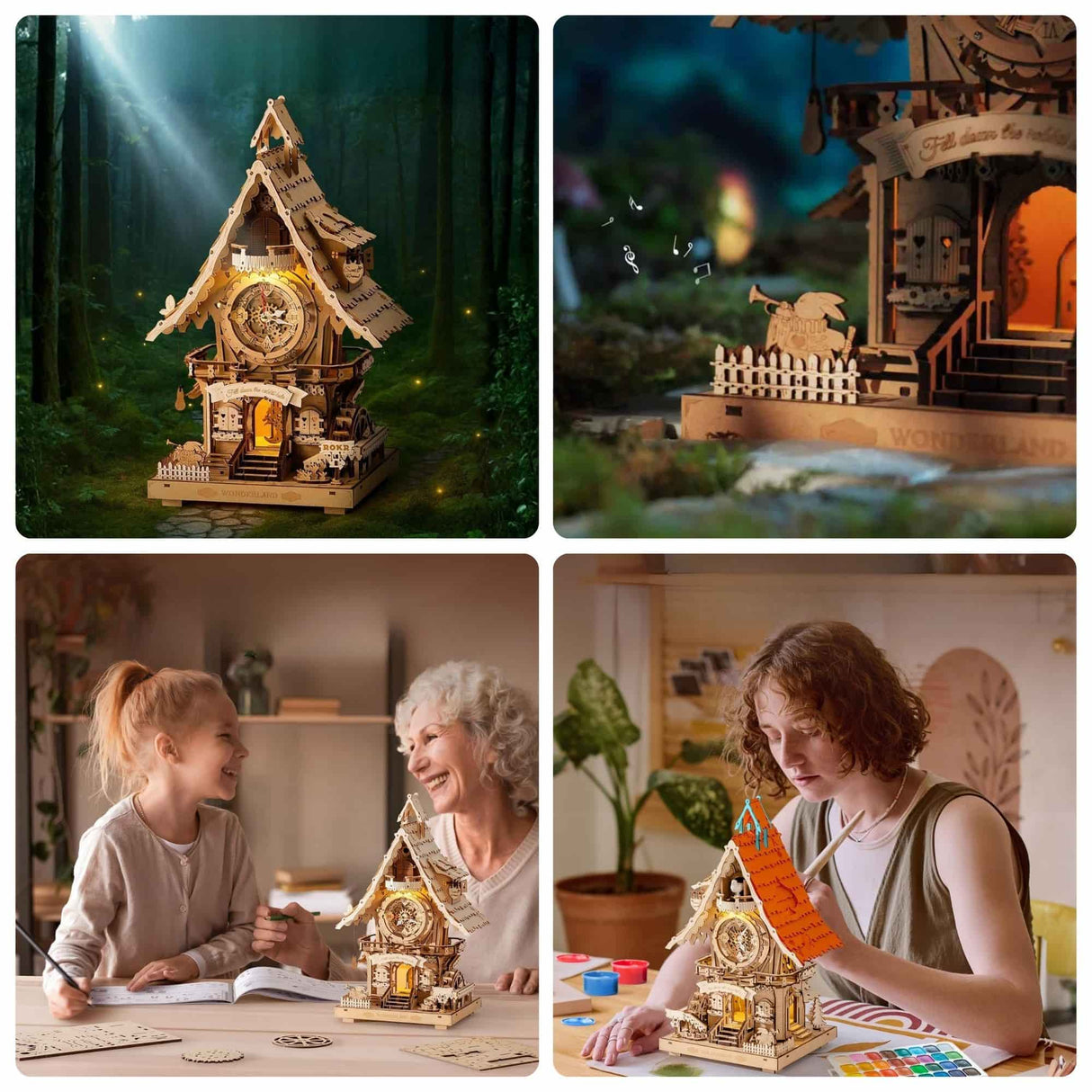 Rokr Time Art - Puzzle 3D Cuckoo Clock Reloj Cucú Color Madera