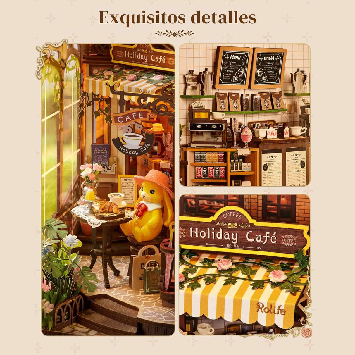 Rolife Booknook & Wonderland - Separador de Libros Holiday Café
