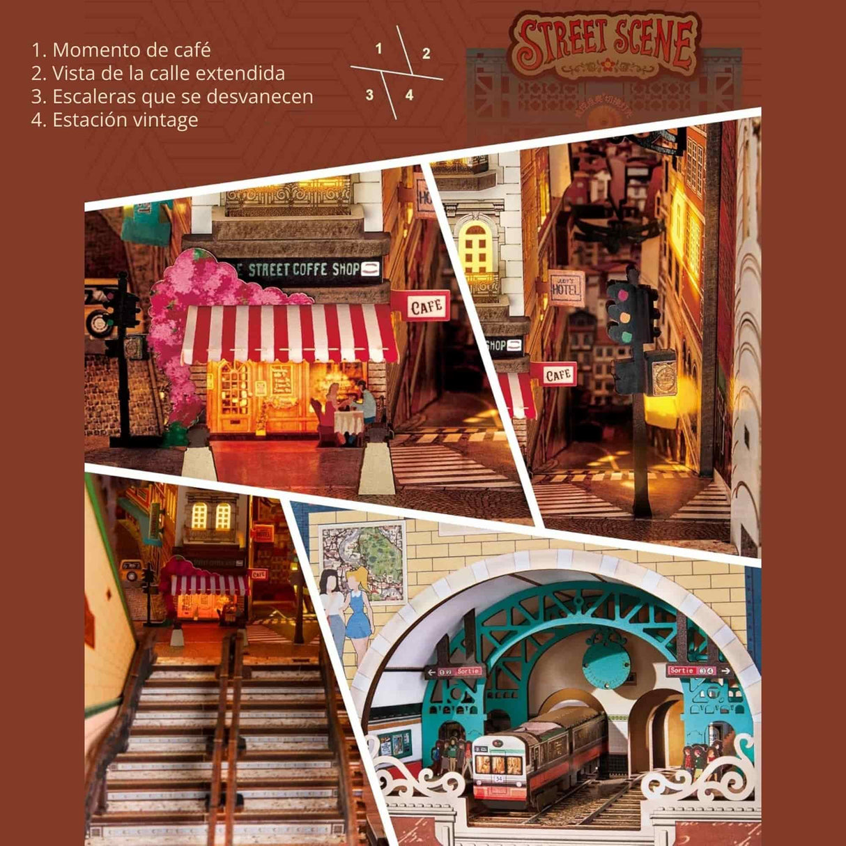 Rolife Booknook & Wonderland - Separador de Libros Street Scene
