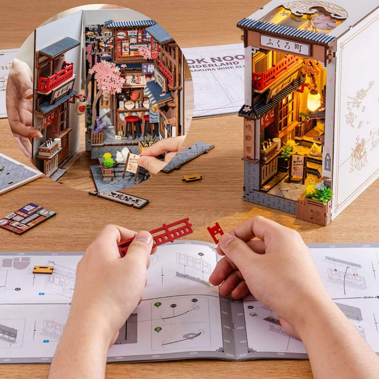 Rolife Booknook & Wonderland - Separador de Libros Sakura Wine Alley