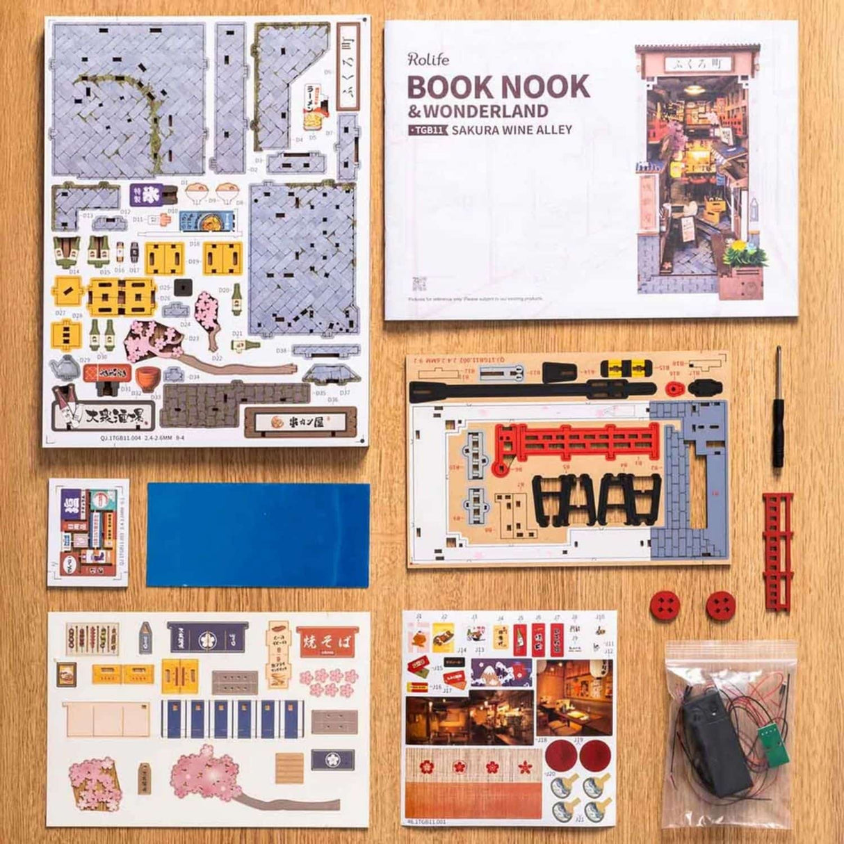 Rolife Booknook & Wonderland - Separador de Libros Sakura Wine Alley