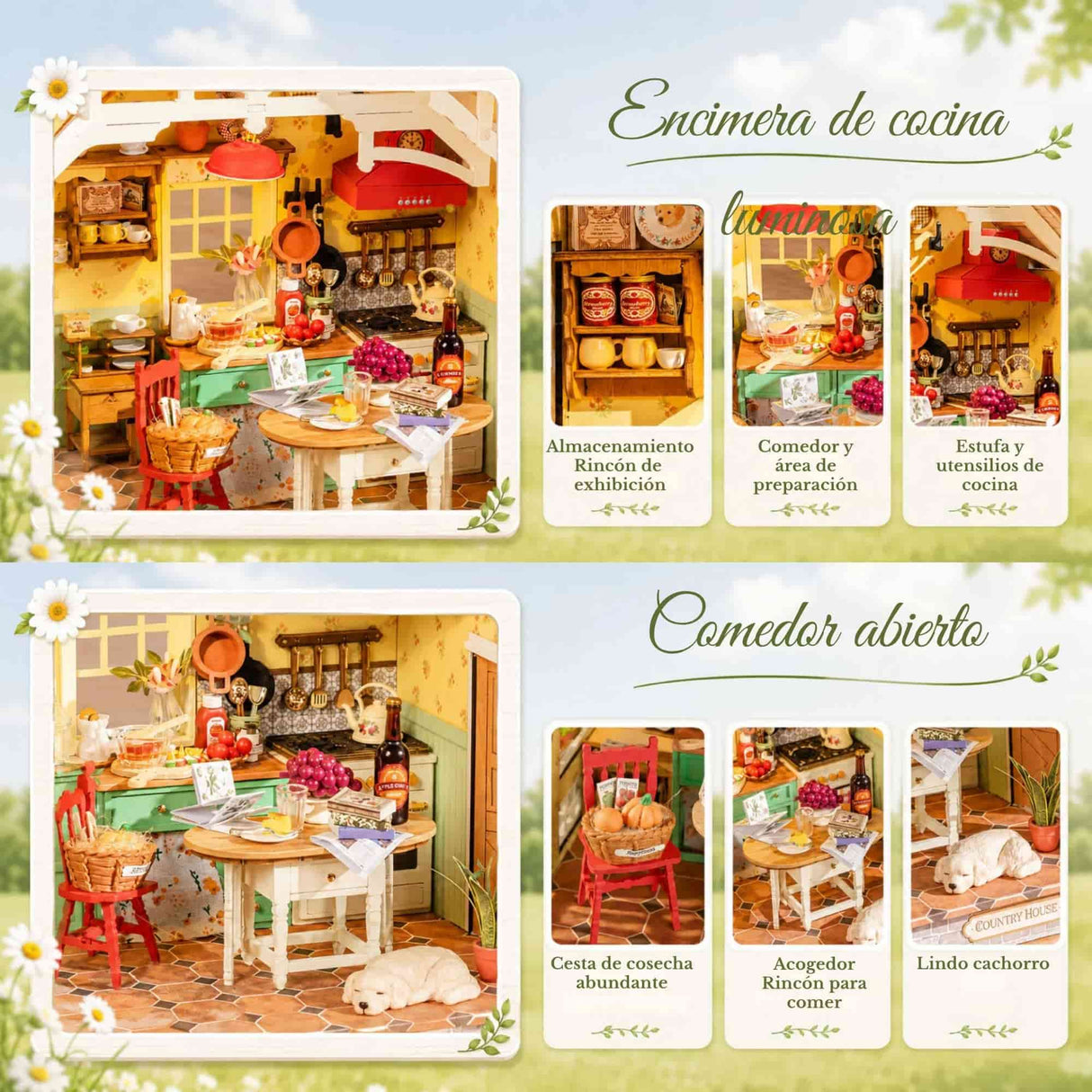 Rolife DIY Mini House - Casas Miniatura Sunlit Farmhouse Kitchen