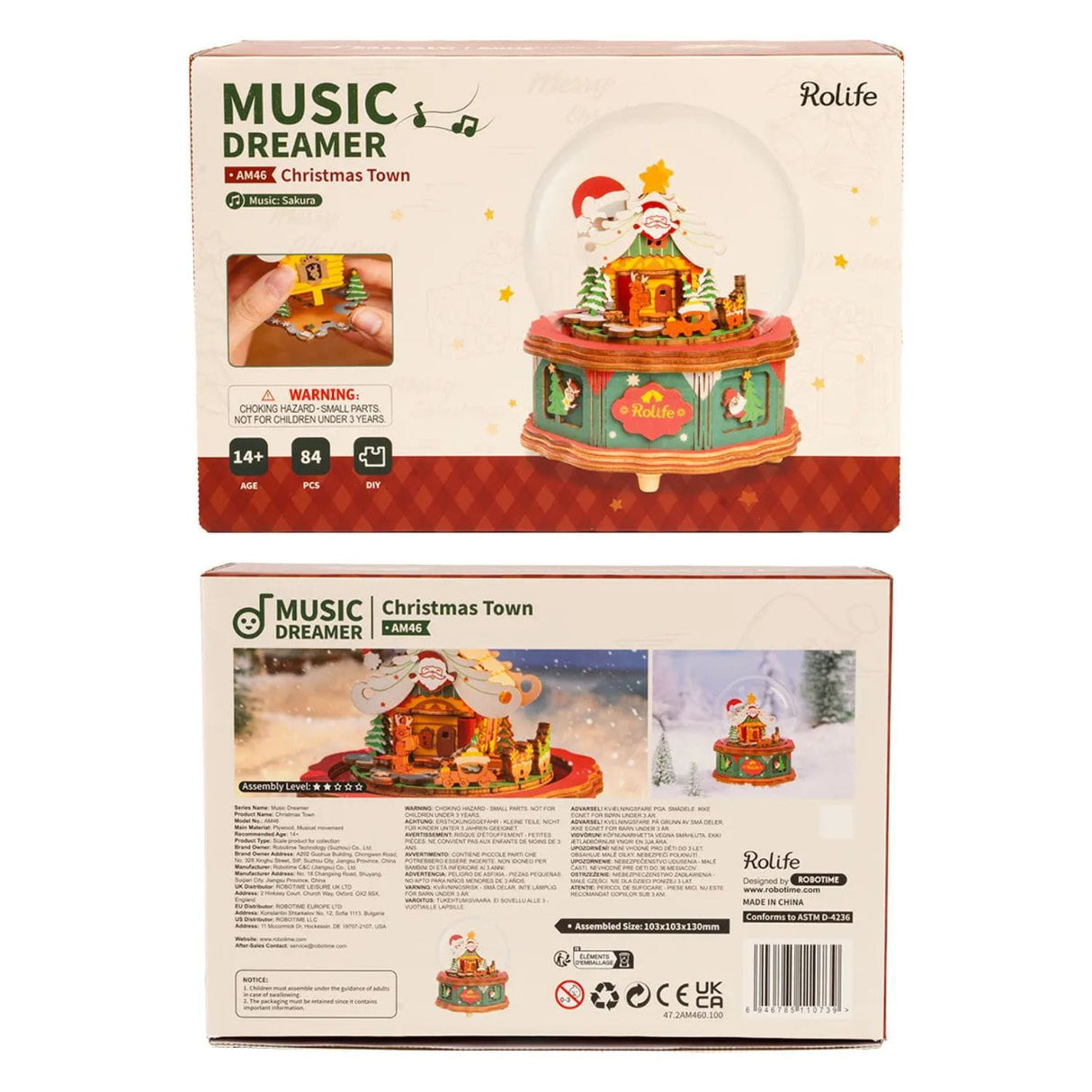 Rolife - Miniatura Armable Christmas Town Caja Musical