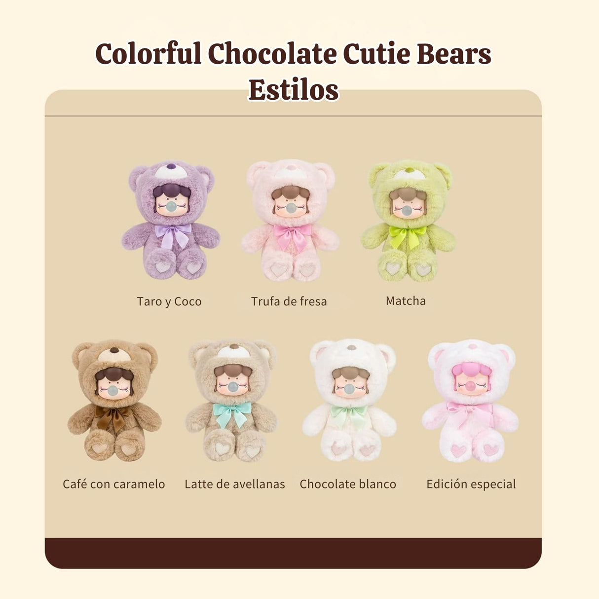 Rolife Nanci - Blind Box Colorful Chocolate Cutie Bears Peluche Vinyl Plush