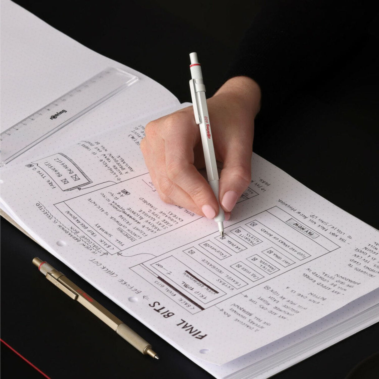 Rotring 600 - Bolígrafo Punta Media Punta Media Cuerpo Blanco Perla