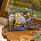 Rowood Artistic 3D Painting - Miniatura Armable Flor The Starry Night