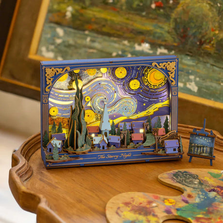 Rowood Artistic 3D Painting - Miniatura Armable Flor The Starry Night