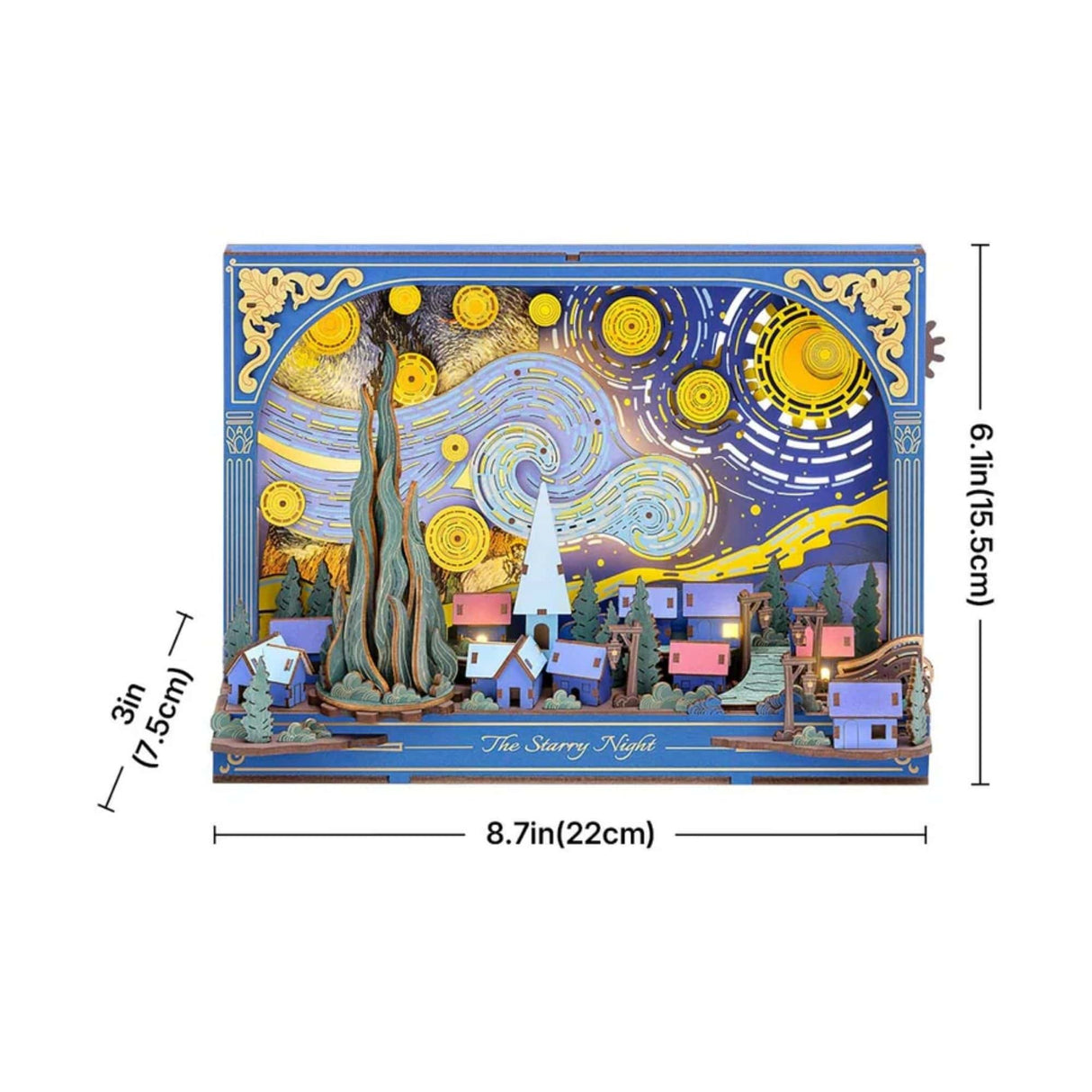 Rowood Artistic 3D Painting - Miniatura Armable Flor The Starry Night
