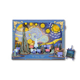 Rowood Artistic 3D Painting - Miniatura Armable Flor The Starry Night