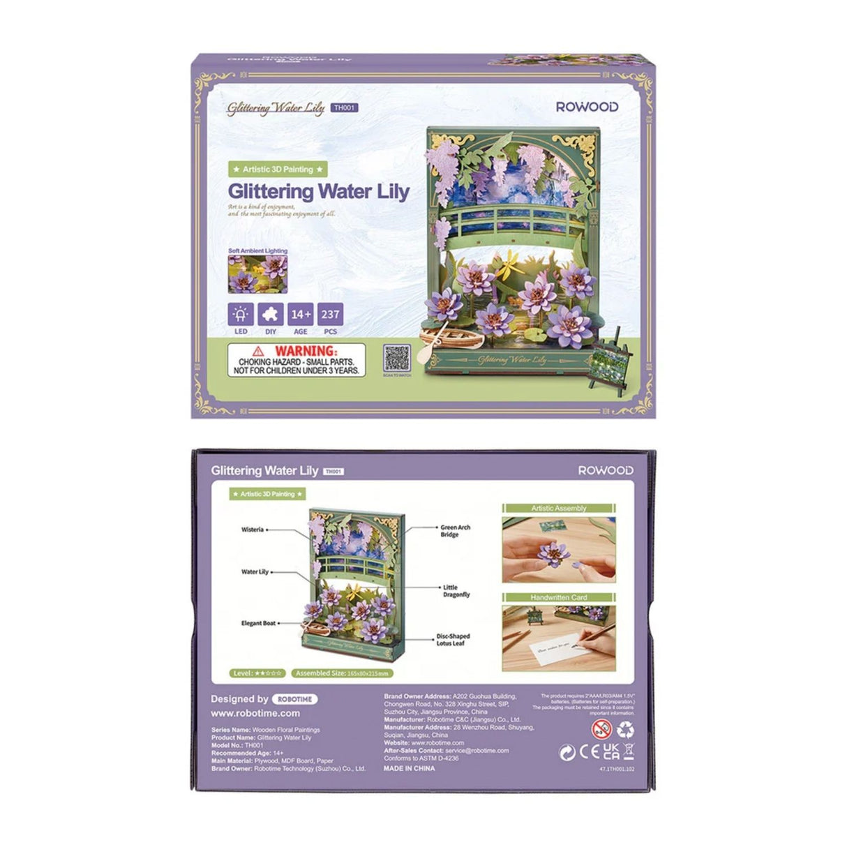 Rowood Artistic 3D Painting - Miniatura Armable Flor Glittering Water Lily