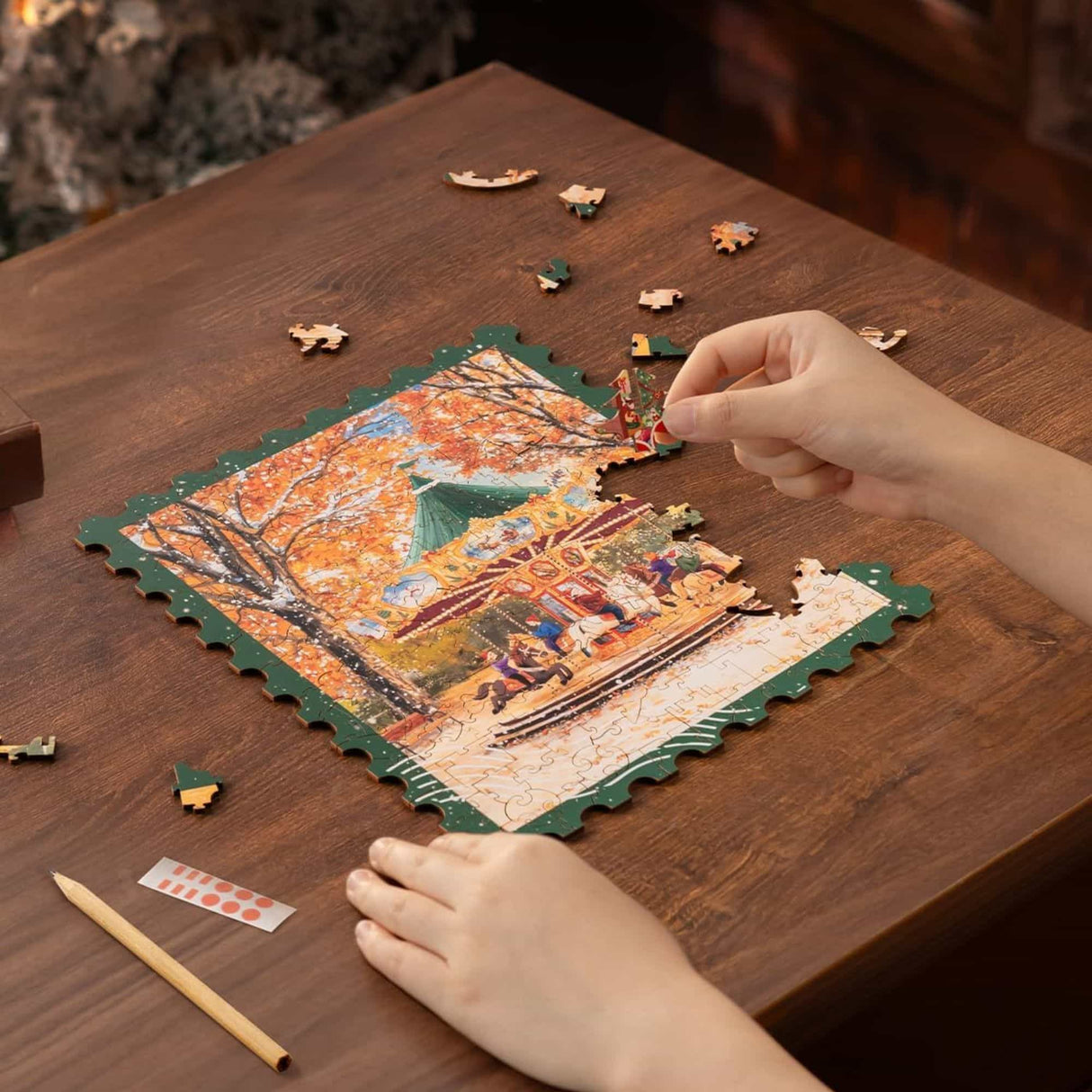 Rowood - Puzzle de Madera Golden Autumn Carousel