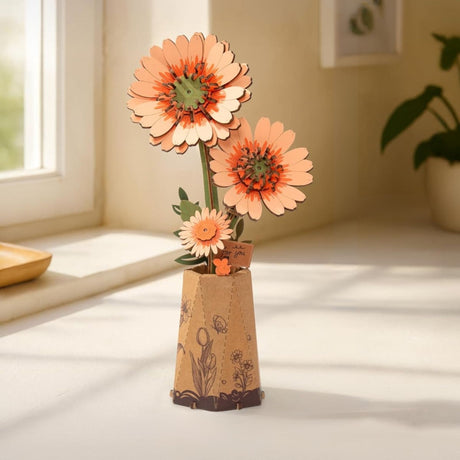 Rowood Wooden Bloom Craft - Miniatura Armable Flor Light Orange Gerbera