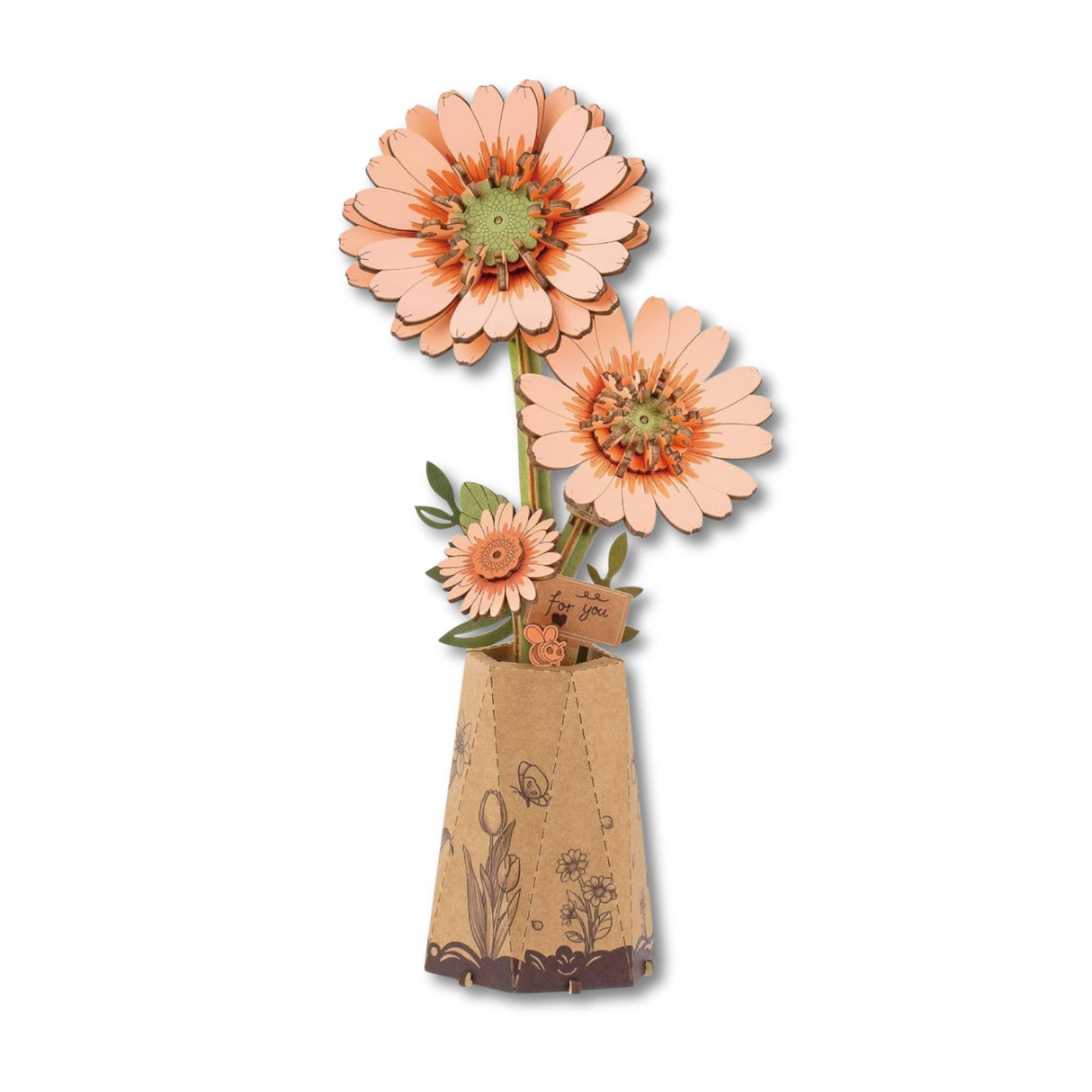 Rowood Wooden Bloom Craft - Miniatura Armable Flor Light Orange Gerbera