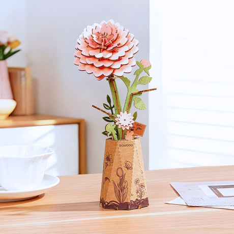 Rowood Wooden Bloom Craft - Miniatura Armable Flor Pink Dahlia