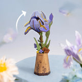 Rowood Wooden Bloom Craft - Miniatura Armable Flor Purple Iris